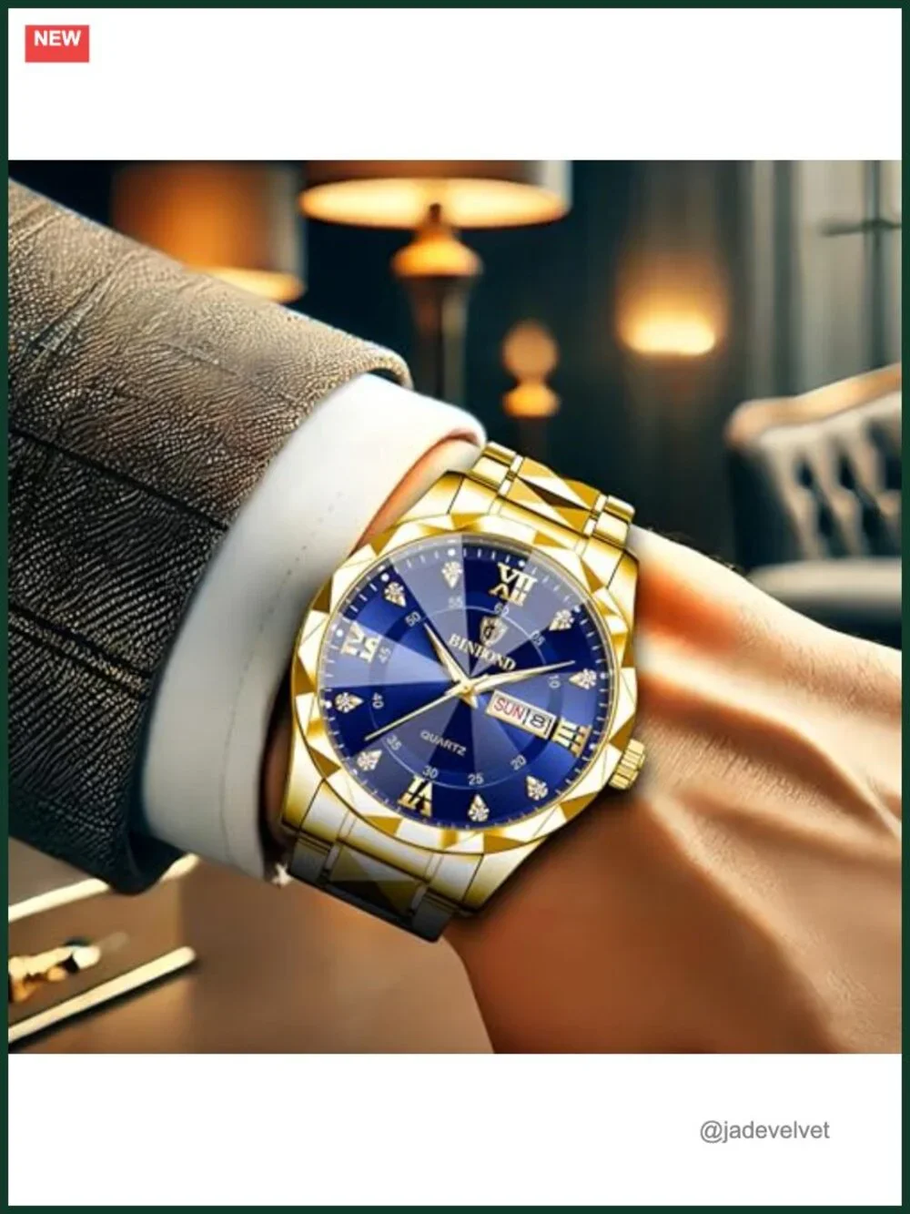 Men's Stainless Steel Roman Numeral Analog Quartz Watch with Day-Date Calendar,